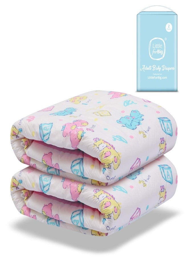 Littleforbig Adult Printed Diaper 2 Pieces - Vintage Baby Pattern (Large 36″-46″) - Image 1