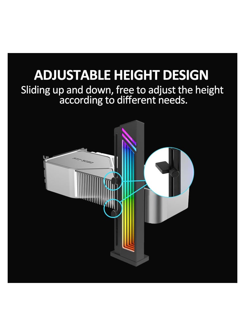 Generic - Adjustable 5V 3-Pin Infinity ARGB GPU Support Bracket in Sleek Black, Compatible with RX6700 & RTX3090 Graphics Cards, Easy Installation, Durable Aluminum Design. - Image 1