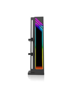 Adjustable 5V 3-Pin Infinity ARGB GPU Support Bracket in Sleek Black, Compatible with RX6700 & RTX3090 Graphics Cards, Easy Installation, Durable Aluminum Design.