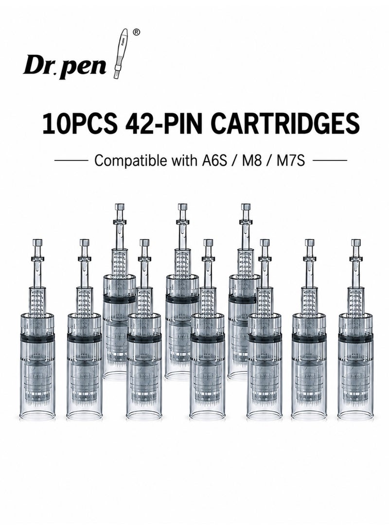 Dr.pen Dr. Pen M8 Microneedling Cartridges - 42-Pin, 10-Pack | Universal Nano Microneedle Replacement Needles for A6s / M8 / M7s - Image 1