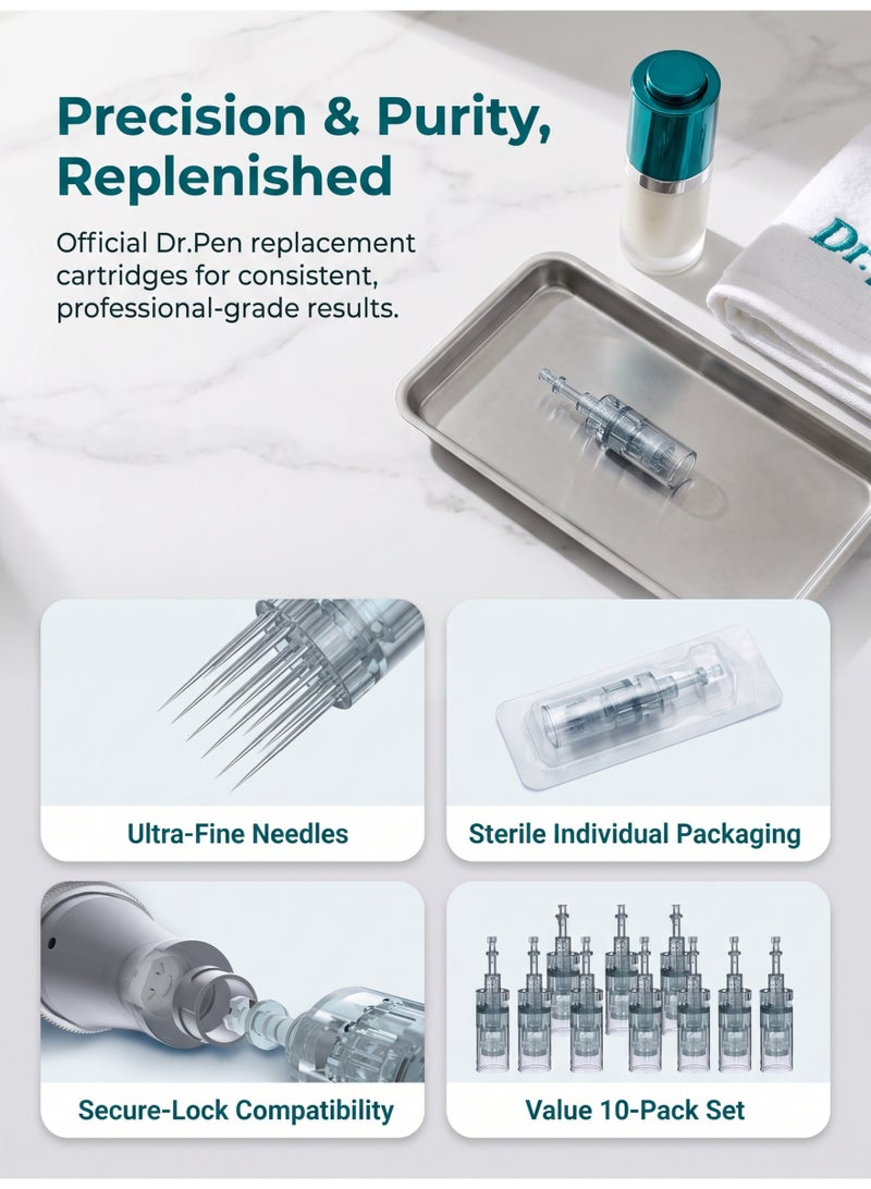 Dr.pen Dr. Pen M8 Microneedling Cartridges - 42-Pin, 10-Pack | Universal Nano Microneedle Replacement Needles for A6s / M8 / M7s - Image 2