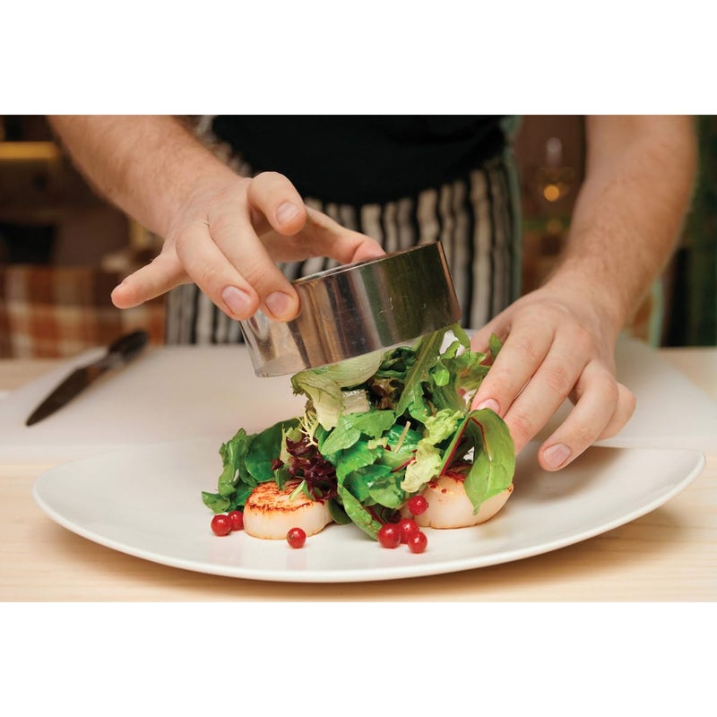 CAT CORA Cutlery-Pro Food Plating Presentation Ring, Cat Cora Approved, 18/8 Stainless Steel, 3.5 x 2-Inch - Image 3