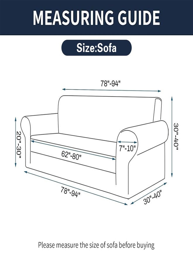 Cupuamon 2024 Newest Stretch Sofa Slipcovers Couch Cover for 3 Cushion Furniture Protector Sofa Covers with Elastic Bottom Jacquard Fabric Small Checks for Pets, Kids -Sofa, Chocolate - Image 2