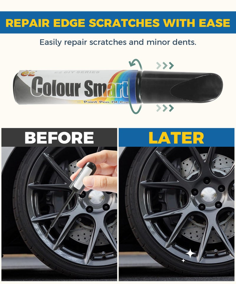 UBOG Touch Up Paint for Cars,Rim Paint,Car Accessories Wheel Paint,Auto Touch Up Paint,Car Scratch Remover Pen,Rim Scratch Repair,Car Paint Automotive Paint, Rim Paint for Car Wheel Repair (Black) - Image 2