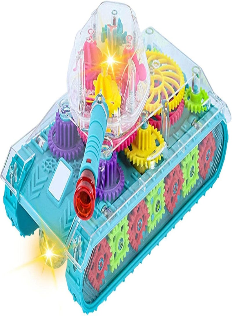 GGOOT Electric Tank Toy - Electric Transparent Gear Concept Toy Car,Fighting Vehicles Toys Three Gears Tank Model for Kids Boys Girls Birthday Presents - Image 1