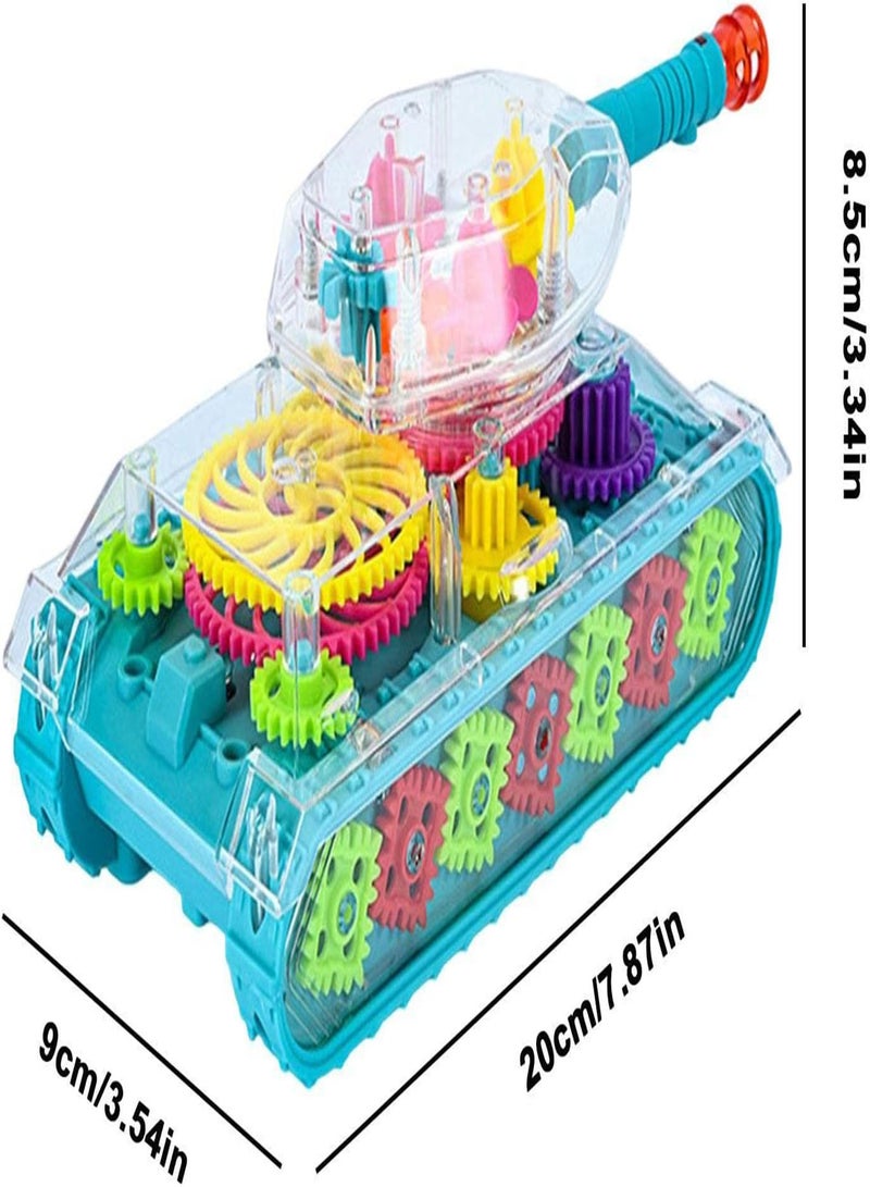 GGOOT Electric Tank Toy - Electric Transparent Gear Concept Toy Car,Fighting Vehicles Toys Three Gears Tank Model for Kids Boys Girls Birthday Presents - Image 4