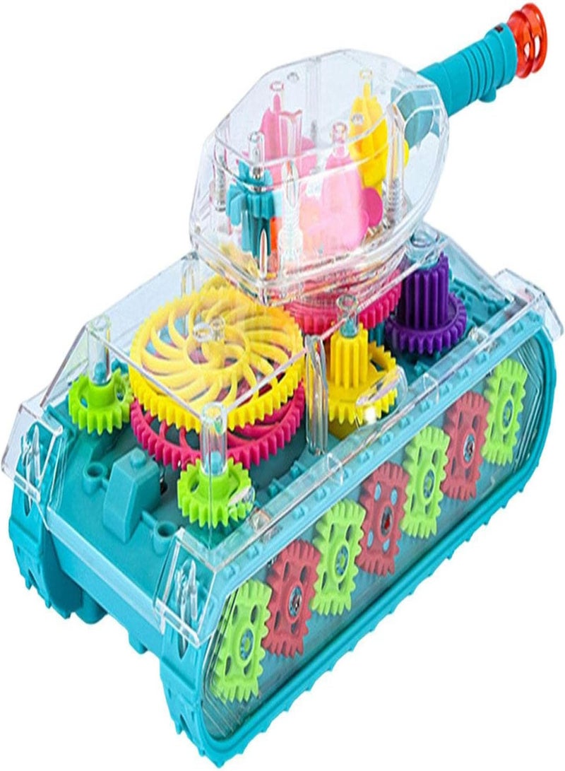 GGOOT Electric Tank Toy - Electric Transparent Gear Concept Toy Car,Fighting Vehicles Toys Three Gears Tank Model for Kids Boys Girls Birthday Presents - Image 5