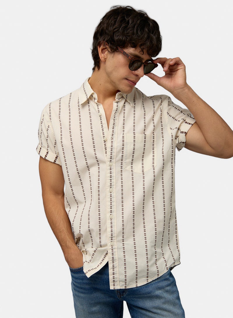 American Eagle AE Short-Sleeve Button-Up Shirt - Image 1