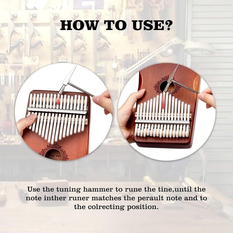 SHUS LIVE Kalimba Thumb Piano 17 Keys, Portable Mbira Finger Piano, Easy to Learn Musical Instrument Gift for Kids and Adult Beginners, Brown1 - Image 5
