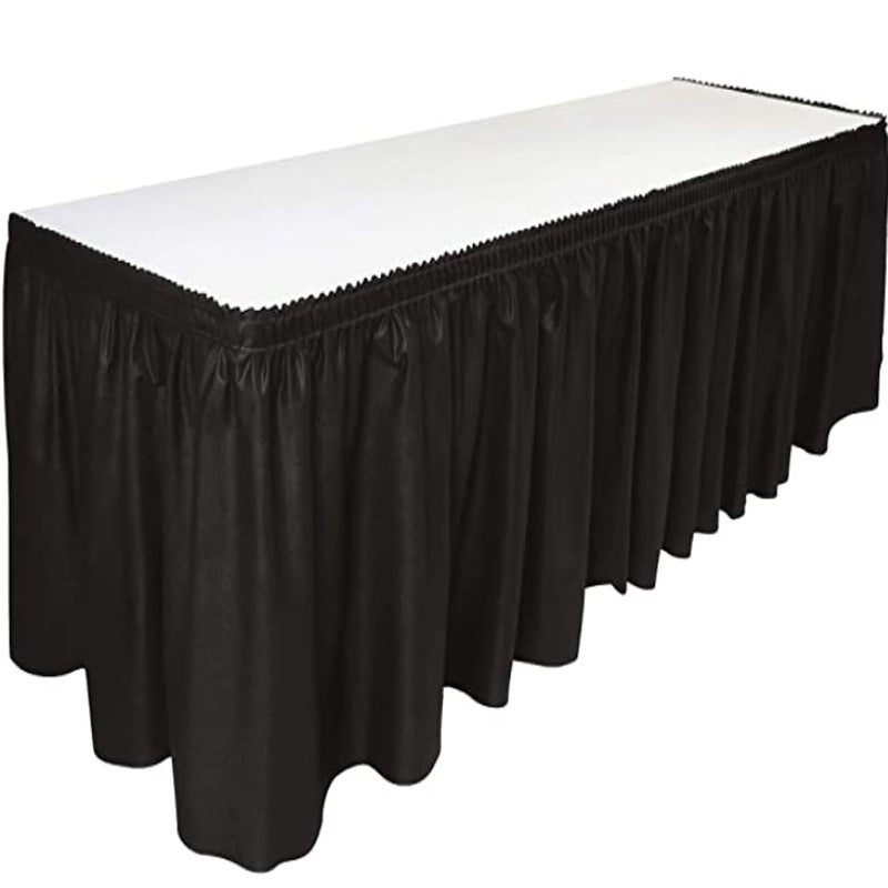 Disposable Waterproof Oil Proof Pe Plastic Pink Blue Tablecloth Table Skirt El Wedding Party Decoration Supplies - Image 1