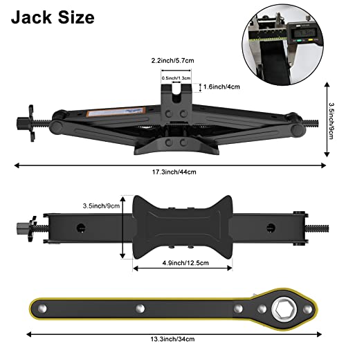 IMAYCC Scissor Lift Jack, Compact Car Jack Kit for Auto SUV, RV, MPV with Smart Ratchet Design, Heavy Duty Tire Changing Kit Lifting 2 Ton (4409 lbs) Tire Jack. - Image 5