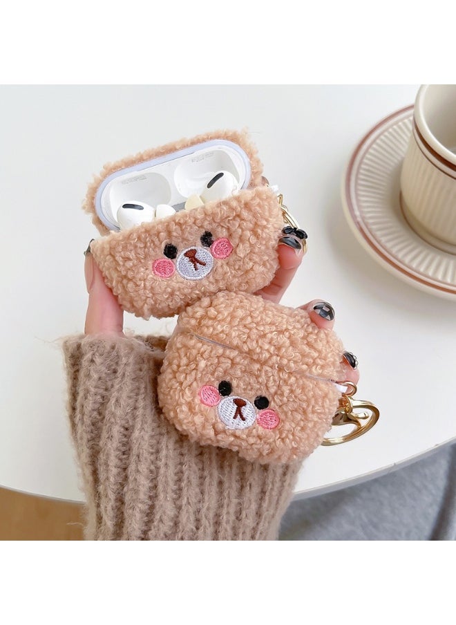 Generic - Fashion Cute Plush Teddy Bear Protective Case Cover for Apple AirPods Pro for Men Women - Image 1