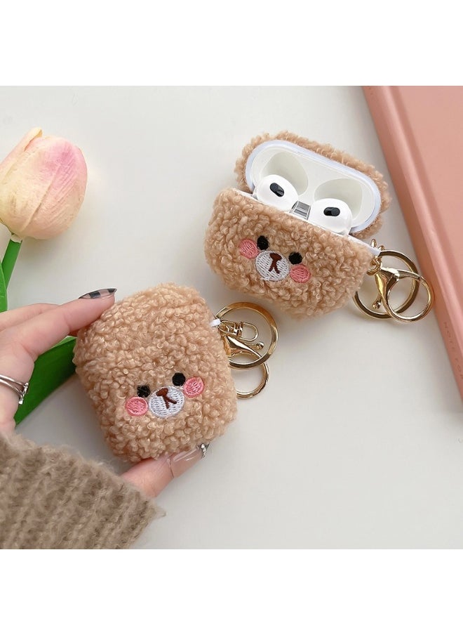 Generic - Fashion Cute Plush Teddy Bear Protective Case Cover for Apple AirPods Pro for Men Women - Image 1