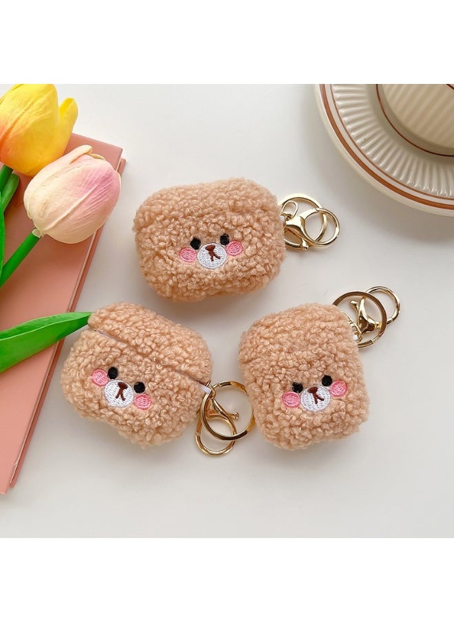 Generic - Fashion Cute Plush Teddy Bear Protective Case Cover for Apple AirPods Pro for Men Women - Image 1