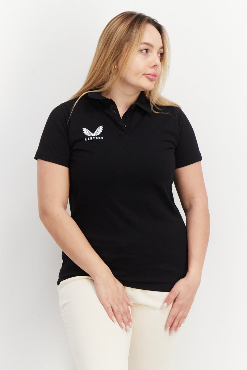 CASTORE Women Sportswear Fit Short Sleeve Brand Logo Polo Shirt, Black - Image 1