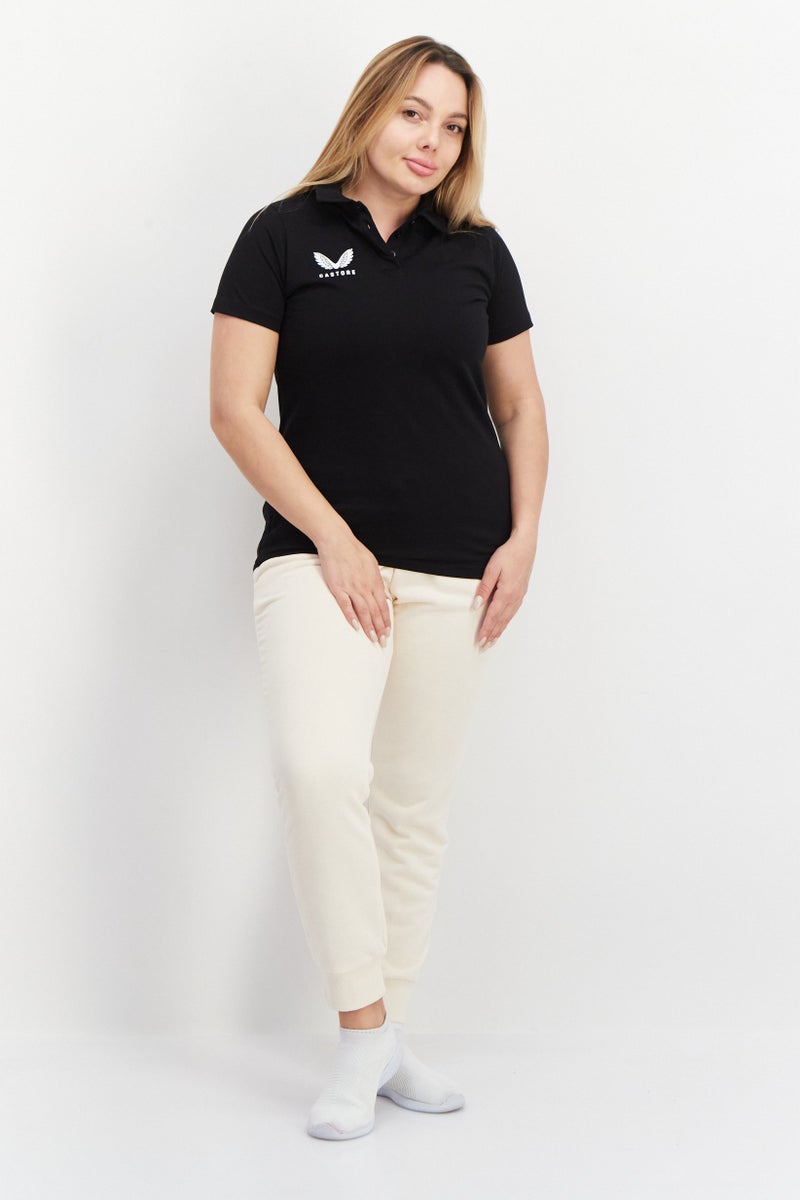 CASTORE Women Sportswear Fit Short Sleeve Brand Logo Polo Shirt, Black - Image 4