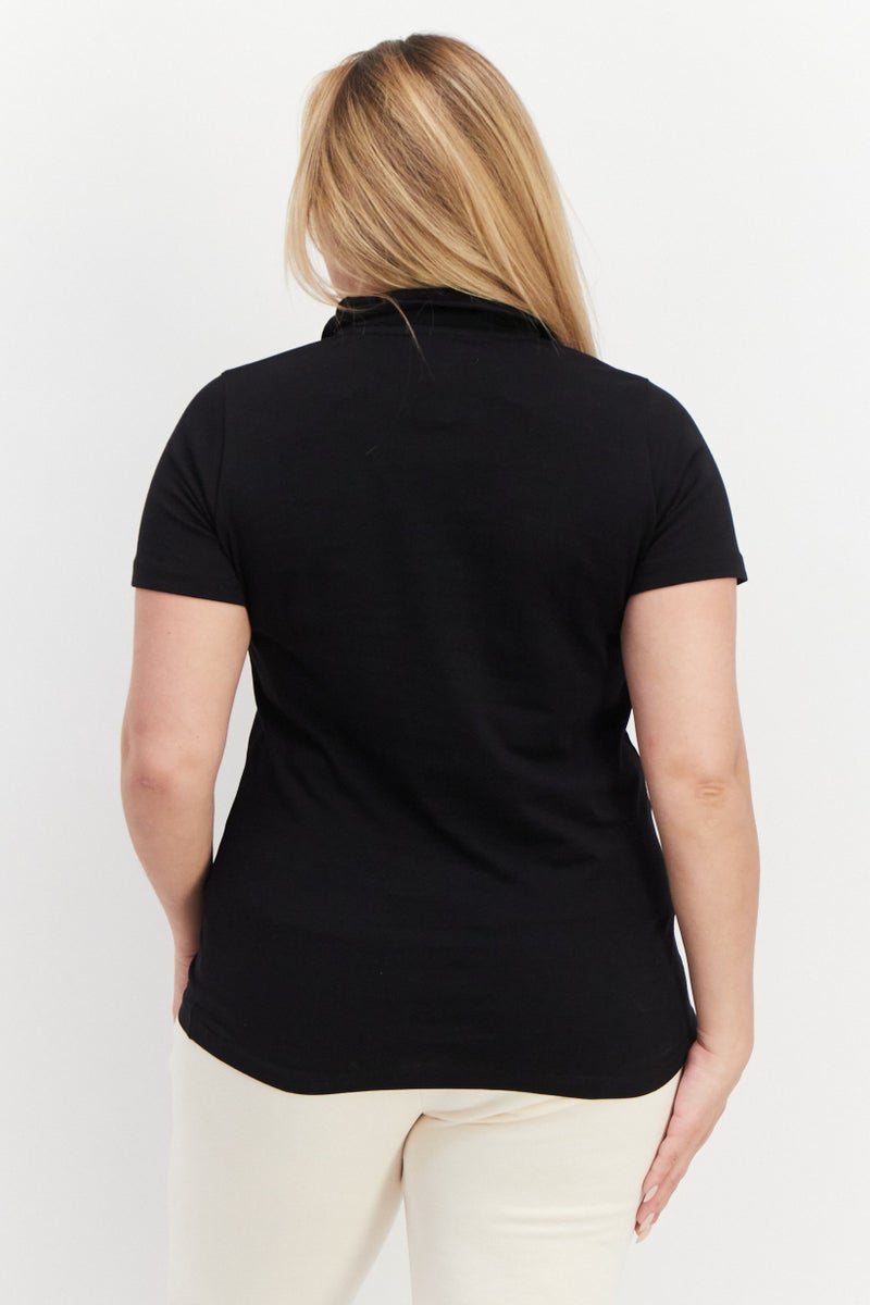 CASTORE Women Sportswear Fit Short Sleeve Brand Logo Polo Shirt, Black - Image 3