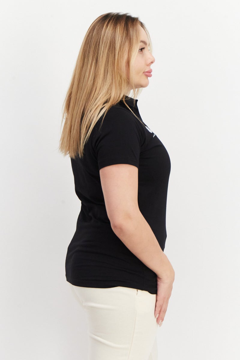 CASTORE Women Sportswear Fit Short Sleeve Brand Logo Polo Shirt, Black - Image 2