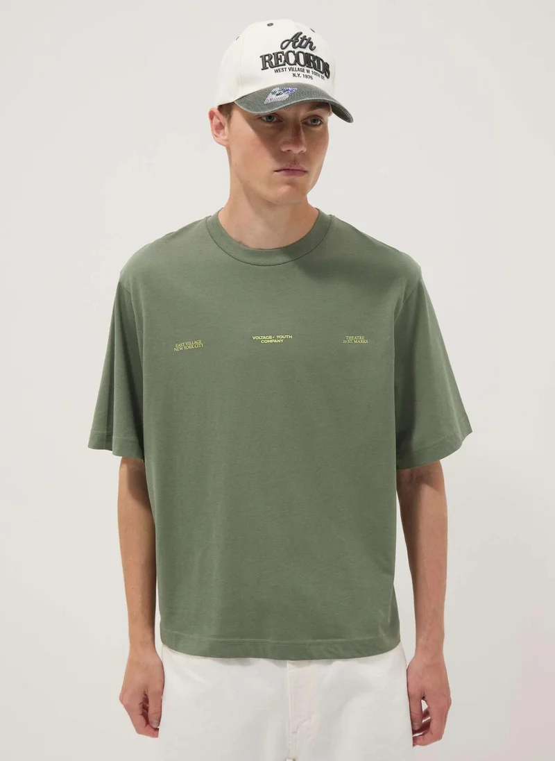 Ovs OVS Green Pure Cotton Short-Sleeve T-Shirt