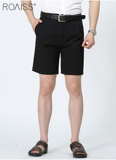 roaiss Mens Slim Fit Office Formal Shorts Knee Length Shorts  - Image 1