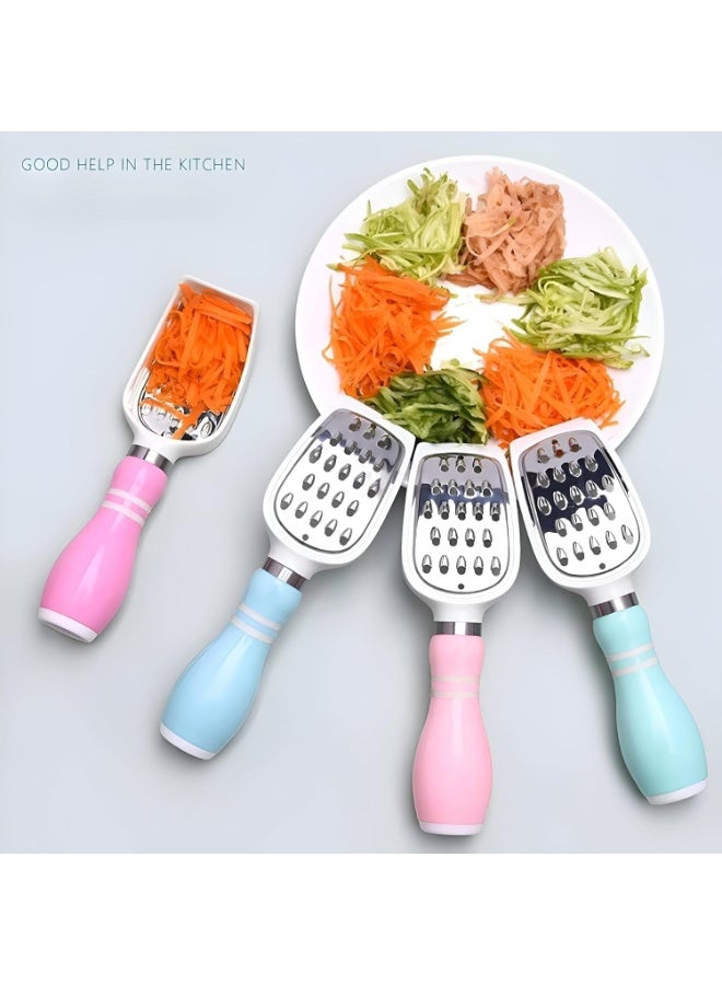 Multi-Blade Stainless Steel Grater – Practical Kitchen Tool for Grating and Slicing Vegetables, Fruits, and Cheese, Safe and Easy to Clean-Multicolor - Image 3
