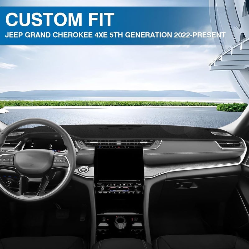KUST Car Dash Cover Mat for Jeep Grand Cherokee 4XE (2022-2026) - Non-Slip Black Dashboard Mat - Image 3