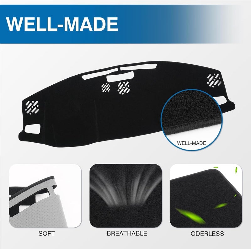 KUST Car Dash Cover Mat for Jeep Grand Cherokee 4XE (2022-2026) - Non-Slip Black Dashboard Mat - Image 4
