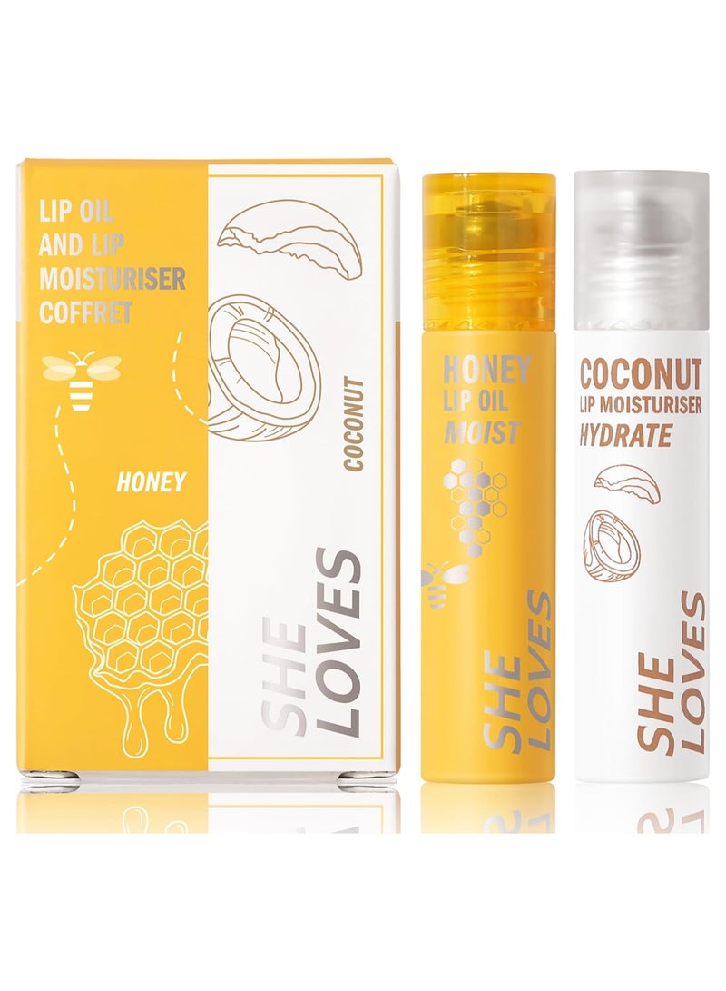 شي لافز Lip Repair Oil Set - Roll On, Honey u0026 Coconut Oil for Soft Pink Lips, Deep Moisturizing, Brightening Treatment for Dark Lines u0026 Dryness, Soothing Repair for Peeling Lips (2Pack, 10ml) - Image 1