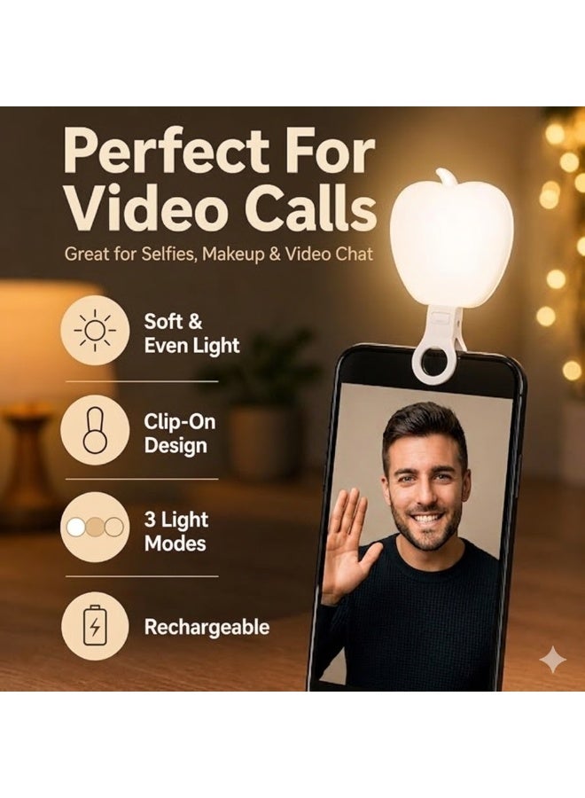 SelfieLight Clip-on Rechargeable LED Fill with 3 Light Modes & RGB Adjustable Brightness, Portable Circle Light for iPhone, Laptop, Makeup, Video Conferencing, TikTok & Live Stream - Image 3