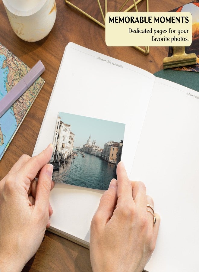 Legend Planner دفتر رحلات ليجند العتيق - مذكرات سفر وألبوم صور للرجال والنساء والعائلة مع قائمة أمنيات - مستلزمات العطلات (بني) - Image 4