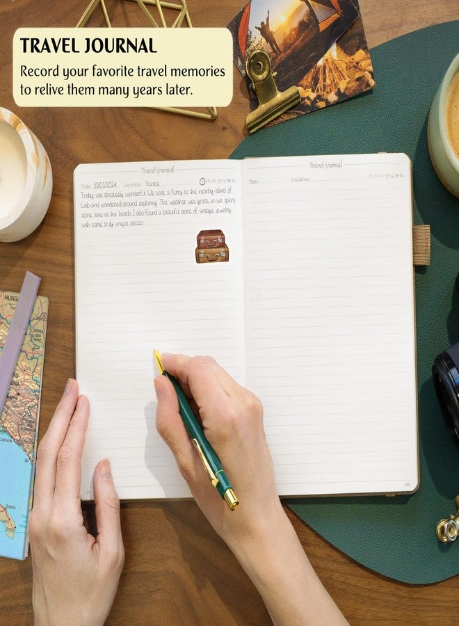Legend Planner دفتر رحلات ليجند العتيق - مذكرات سفر وألبوم صور للرجال والنساء والعائلة مع قائمة أمنيات - مستلزمات العطلات (بني) - Image 3