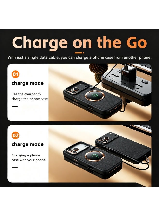Black Smart Display Phone Case for iPhone 17 Pro Max, Magnetic Protective Cover with 1.52" Touch Screen, MagSafe Compatible, Bluetooth Connectivity, 550mAh Battery, Camera Preview & Smart Notifications - Image 3