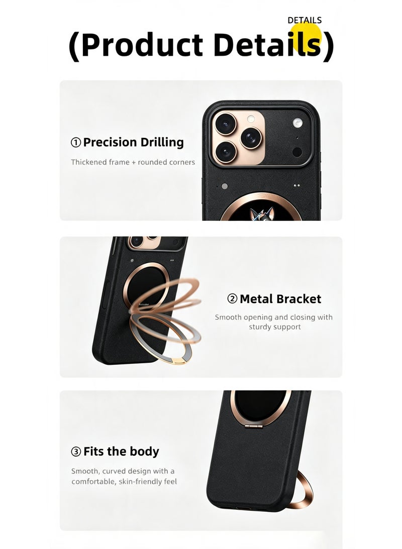 Black Smart Display Phone Case for iPhone 17 Pro Max, Magnetic Protective Cover with 1.52" Touch Screen, MagSafe Compatible, Bluetooth Connectivity, 550mAh Battery, Camera Preview & Smart Notifications - Image 4