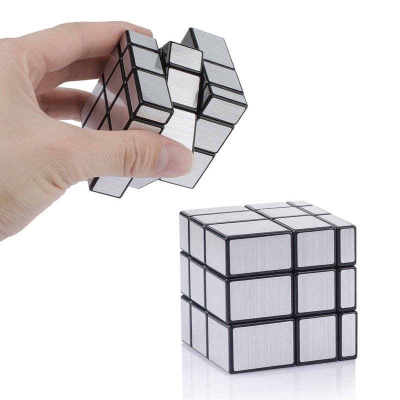 D-FantiX Shengshou 3x3x3 Mirror Cube Set, 2 Pack, ABS Plastics, Puzzle Toys for Kids, Silver, Gold, Unisex, Beginner, 54 Pieces, 2 Items, 1 Set - Image 4