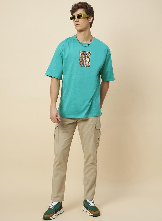 HIGH STAR Men's Beige Relaxed Fit Casual Trousers - Comfortable Everyday Wear - Image 1