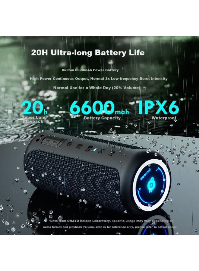 OHAYO مكبر صوت بلوتوث X20 مكبر صوت مزدوج موبايل ذكي إنترنت أحمر مكبر صوت لاسلكي فائق الجهير حجم يمكن توصيله بذاكرة USB محمول لركوب السيارة في الهواء الطلق مكبر صوت بلوتوث أسود - Image 1