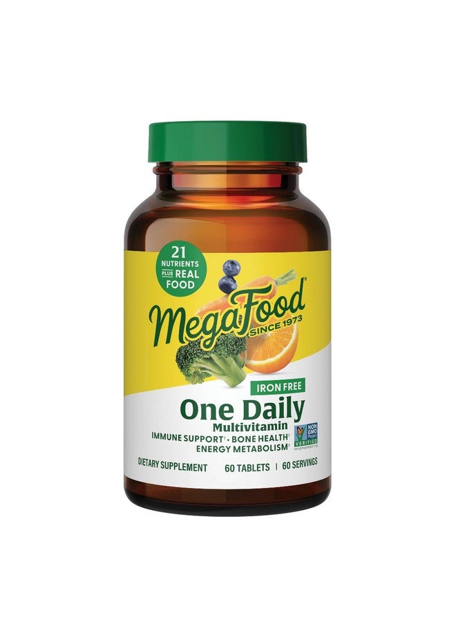 MegaFood ميغا فود أون ديلي فيتامين متعدد الحديد خالي - فيتامين متعدد للنساء والرجال - مع طعام حقيقي - مكمل دعم المناعة - صحة العظام - استقلاب الطاقة - نباتي؛ غير معدل وراثيًا؛ بدون حديد - 60 قرص - Image 1
