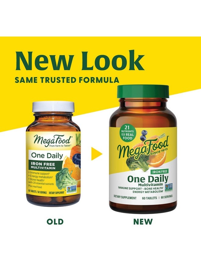 MegaFood ميغا فود أون ديلي فيتامين متعدد الحديد خالي - فيتامين متعدد للنساء والرجال - مع طعام حقيقي - مكمل دعم المناعة - صحة العظام - استقلاب الطاقة - نباتي؛ غير معدل وراثيًا؛ بدون حديد - 60 قرص - Image 3