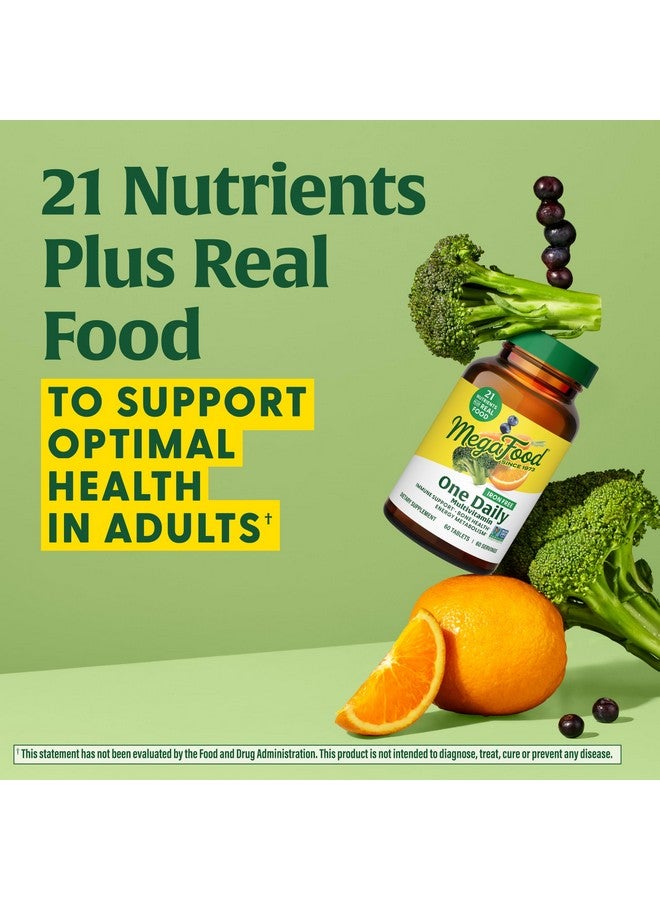 MegaFood ميغا فود أون ديلي فيتامين متعدد الحديد خالي - فيتامين متعدد للنساء والرجال - مع طعام حقيقي - مكمل دعم المناعة - صحة العظام - استقلاب الطاقة - نباتي؛ غير معدل وراثيًا؛ بدون حديد - 60 قرص - Image 5