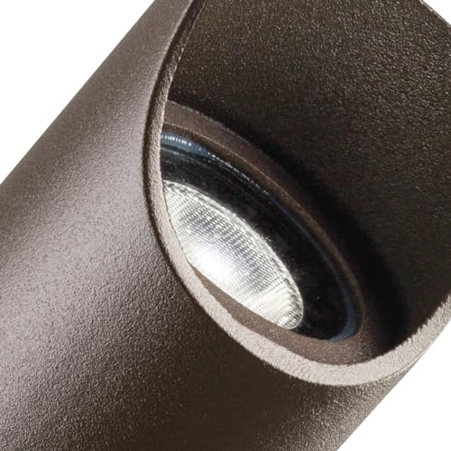 Kichler 6" Mini Outdoor Accent Light in Textured Architectural Bronze, 12V LED Adjustable Spotlight, (6" L x 2.5" H), 15384AZT,Brown - Image 2