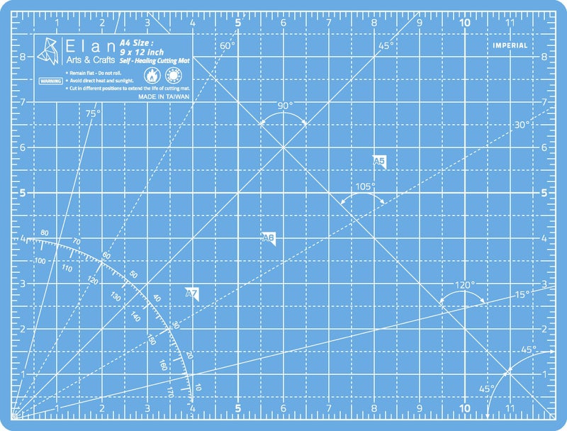 Elan Cutting Mat A4 Blue, Self Healing Cutting Mat 9x12 Inch, 5-Ply Craft Board Blue, Hobby Board for Crafts 9x12 Inch - Image 1