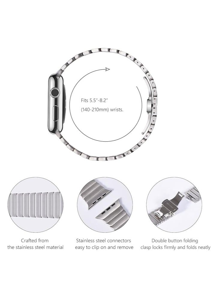 Compatible with  Watch Ultra 2 Band 49mm 45mm 44mm 42mm 41mm 40mm 38mm,Men and Women Stainless Steel Metal Band for iWatch Series SE/8/7/6/5/4/3/2/1 - Image 5
