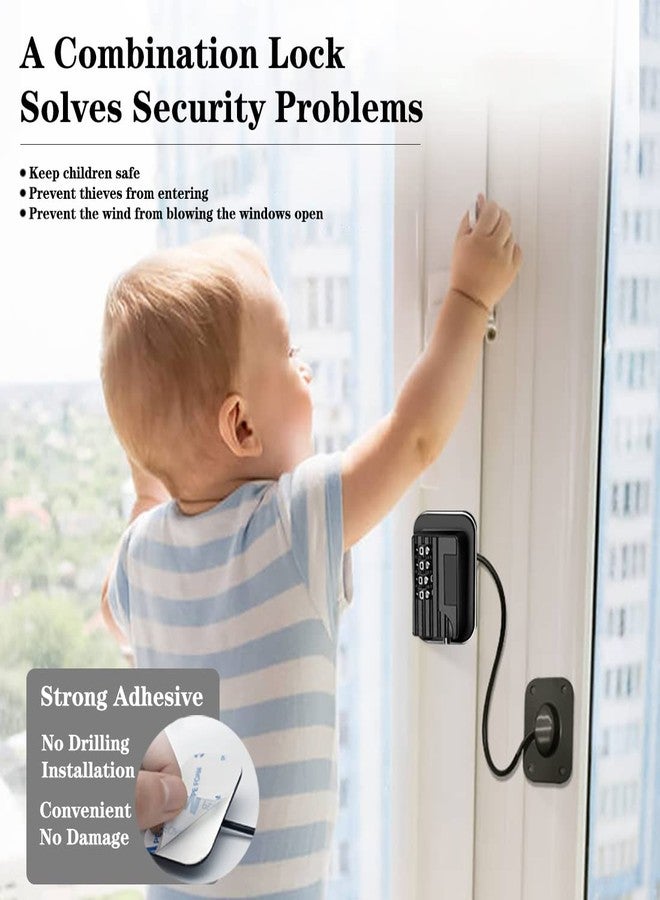 Oligitdi Number Lock for Window, Refrigerator, Drawer, and Cabinet - Baby Safety Lock (Black) - Image 3