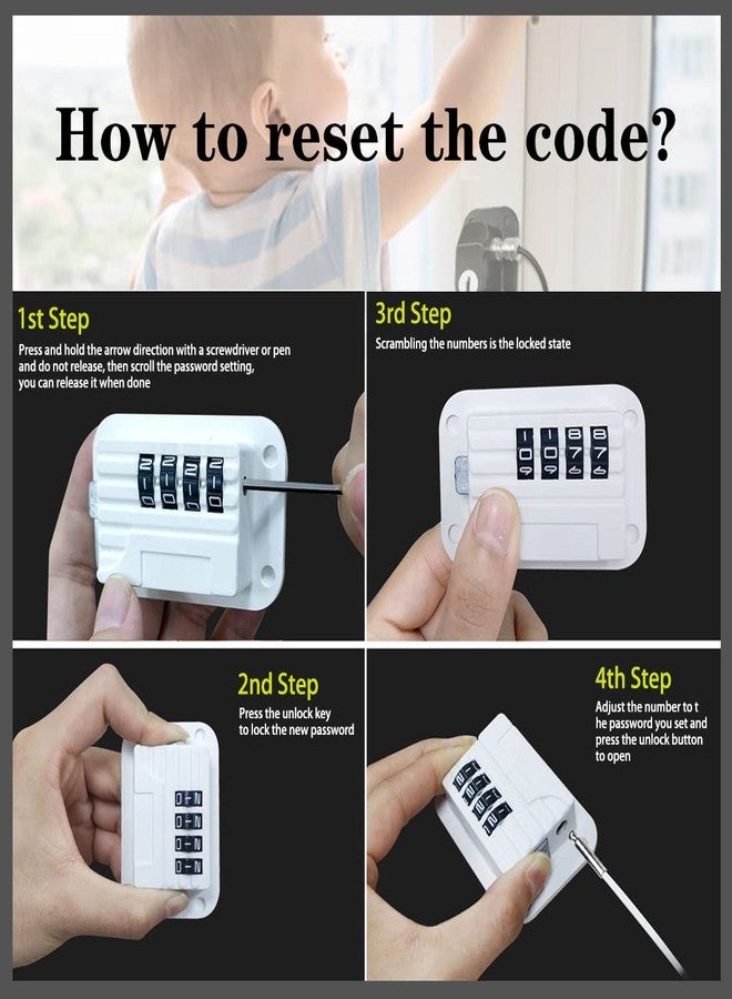 Oligitdi Number Lock for Window, Refrigerator, Drawer, and Cabinet - Baby Safety Lock (Black) - Image 2