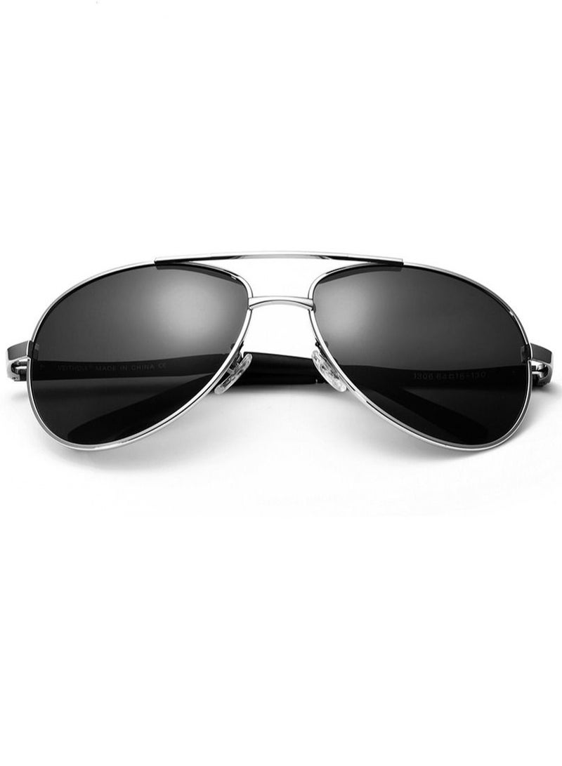 Veithdia Men's Polarized and UV Resistant Metal Full Frame Sunglasses - Image 3