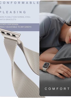 keloray Stainless Steel Milanese Loop Compatible with Apple Watch Band 38mm 40mm 41mm 42mm 44mm 45mm 49mm, Replacement Band for iwatch Series 9, Ultra 2, SE, Ultra, 8 7 6 5 4 3 2 1 (42/44/45/49mm）  - Image 4