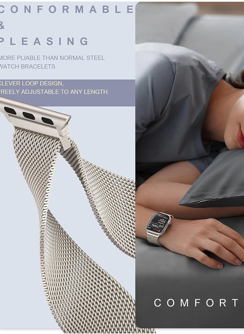 keloray - Stainless Steel Milanese Loop Compatible with Apple Watch Band 38mm 40mm 41mm 42mm 44mm 45mm 49mm, Replacement Band for iwatch Series 9, Ultra 2, SE, Ultra, 8 7 6 5 4 3 2 1 (42/44/45/49mm） - Image 1
