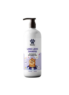 Harrods Bscly Long Locks Dog Shampoo with Green Tea & Aloevera | Dog Shampoo for Pomeranian, Shih tzu Puppy, German Shepherd, Labrador & Golden Retriever, Dogs Shampoo | 500ml  - Image 1