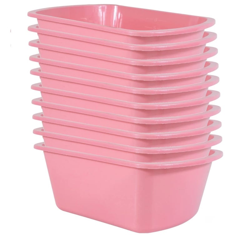 Wash Basins Rectangular Plastic Hospital Bedside Soaking Tub 10 Pack Small 7 Quart Graduated Bucket Portable Washbasin for Washing Cleaning Foot Bath Washing Dishes Face Cleansing Bowl