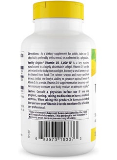 Healthy Origins Vitamin D3 5000 Iu (Nongmo High Potency Bone Support Immune Support Gluten Free) 360 Softgels  - Image 4